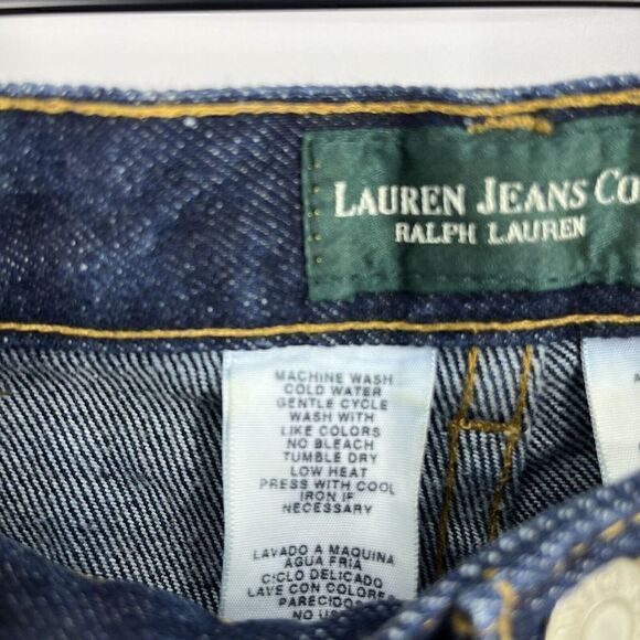 Ralph Lauren Jeans Co Jeans Size 8 Womens Dark Indigo Wash Straight Chore VTG - Picture 5 of 9